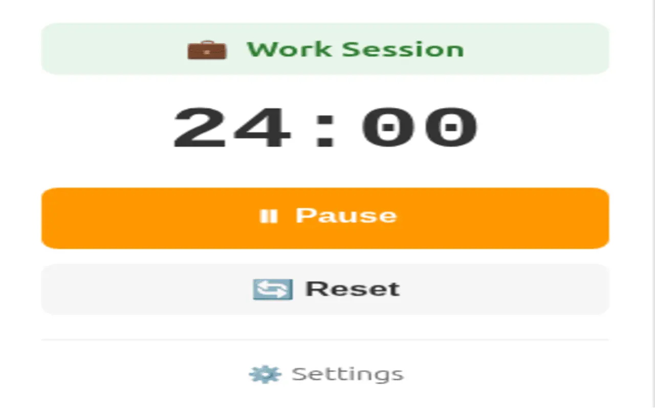Pomodoro Timer - Focus Toolbar (Extensie chrome) - Screenshot 1